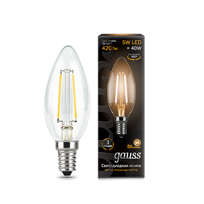 Лампа LED Filament Candle E14 5W 2700K 103801105